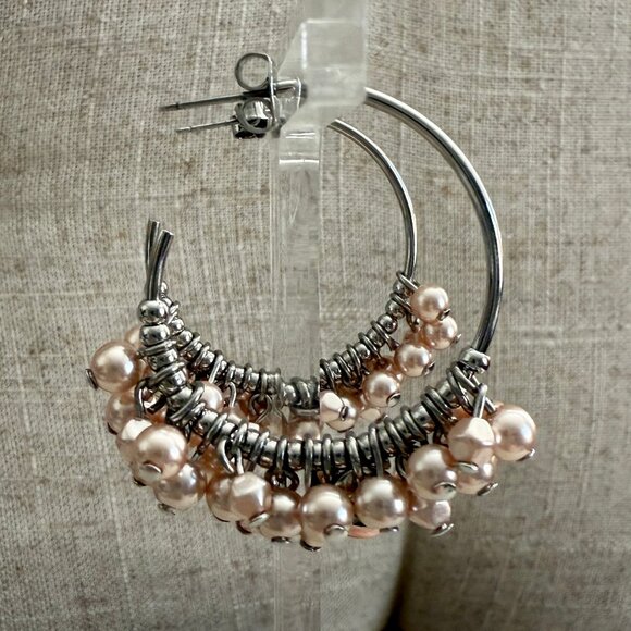 Dyrberg/Kern Vipas pearl hoop earrings - Picture 6 of 7
